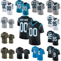 Men Women Youth Football 9 Bryce Young Jerseys 6 Miles Sanders 19 Adam Thielen 26 Donte Jackson 24 Vonn Bell 95 Derrick Brown 17 DJ Chark Jr Black Blue White Grey Green