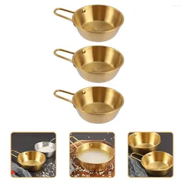 Plates Korean Wine Bowls 12Cm Traditional Rice Stainless Steel Hiking Soup Dish Handle Bowl Cup Bbq Parties Camping