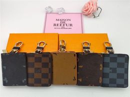 Designer Bag Keychains Car Keys Holder Key Rings Black Plaid Brown Flower PU Leather Pendant Keyrings Charms for Men Women Fashion2540825