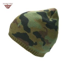 HNYP Winter Skullies Beanies Warm Camouflage Knitted Hats For Unisex Fashion Double Layer Plus Flannel Caps Outdoor Ski Beanies5008201