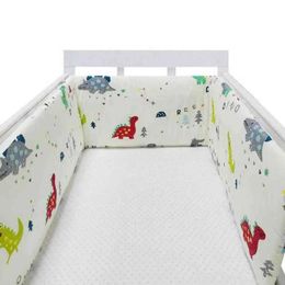 Rails 1PCS Bumpers in the Crib for Newborn Cotton Cartoon Dinosaur Cot Bumper Baby Bed Protector Kids Bedding G220421