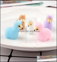 Charms Jewelry Findings Components 10Pcs 3D 25X24Mm Cute Little Sheep Resin Lama Alpaca Micro Landscape Creative Accessories7535401