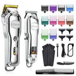 Trimmer Hatteker Professional Hair Cutter Mans Hair Clipper Set Metal Electric Cordless Hair Trimmer for Barber Lcd Display Hairdressing