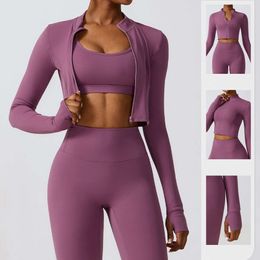 2024 Lu Lu Women's Align Zipper Seamless Stand Collar Windproof Long Sleeve Thumb Button Jacket Gym Waist-length Short Running Workout wear Yoga Lemon LL woman