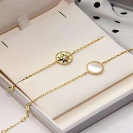 Fashion- silver Star shape with nature shell pendant bracelet For Women charm bracelet necklace Jewellery gifts PS5313A267R