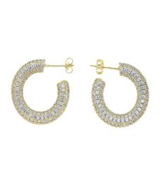 high quality Prevent Allergy circle micro full CZ Earrings Women Trendy Jewelry Vintage Simple O Shaped Party Accessories Gifts6621741