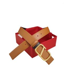 Belts Designer Belt Brown Genuine Leather Bronze V Buckle Belt Ceintures De Designer Real Cowskin Fashion Belt width 2.5cm 3.0cm 3.5cm 4.0cm TPOL