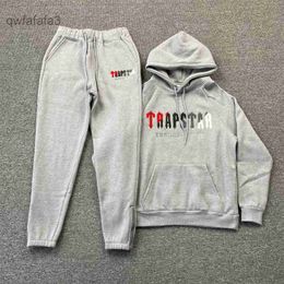 Hoodie Trapstar Full Tracksuit Rainbow Towel Embroidery Decoding Hooded Sportswear Men and Women Suit Zipper Trousers Size xl TCZ4