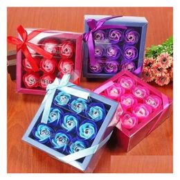 Decorative Flowers & Wreaths Valentine Day Gifts 9 Pcs Soap Flower Rose Box Wedding Birthday Artificial Gift Valentines Decoration Fy3 Ot0Zl