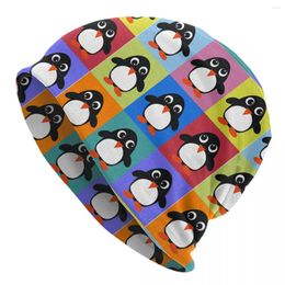 Berets Colourful Cartoon Cute Penguin Skullies Beanies Hat Spring Men Women Ski Caps Warm Multifunction Bonnet Knitted