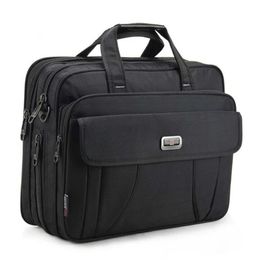 Briefcases Large Black Briefcase Business Men Shoulder Bags 15.6 Inches Laptop Computer Bag Male Waterproof Travel Handbags Office Work Bag