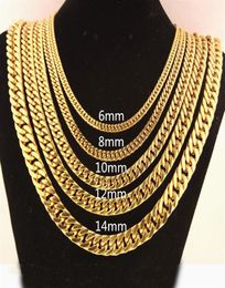 Chains 681012141719mm Width Trendy Gold Chain For Men Women Hip Hop Jewellery Stainless Steel Curb Necklace Jewelery235x3196439