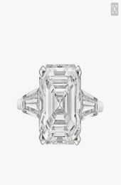 New Real 925 Sterling Silver Luxury Asscher Cut Diamond Wedding Engagement Ring for Women Silver Radiant Cut Ring Jewelry N642267556