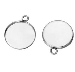 50 pcs Stainless Steel cabochon base setting diy stainless steel charms for earrings crafts making more size for choice7464605