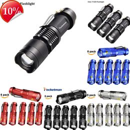 New Portable Lanterns Mini Flashlight Aluminum Alloy Flashlights Zoomable Torch Waterproof Torch for Camping Hiking Fishing Adventure Hunting