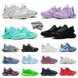 Womens Mens Track 3.0 Designer Shoes Luxury Brand Belenciaga Light Blue Black White Med Grey Violet Purple Belanciaga Old Sneakers Trainers