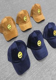 cap Drew corduroy baseball Bieber same embroidered face cap High Beauty tide Street hip hop trendy hat8483654