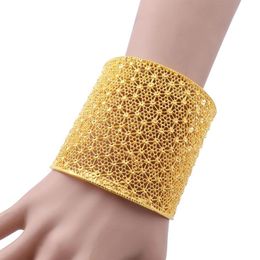 Luxury Barcelet 24K Gold Colour Dubai African India Bangle Size For Women Bridal Wedding Jewellery Party Gifts262p