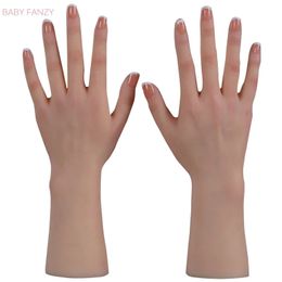 Realistic Silicone Material Female Hands Foot Model Lifelike Hand Mannequin for Art Jewellery Display 231225