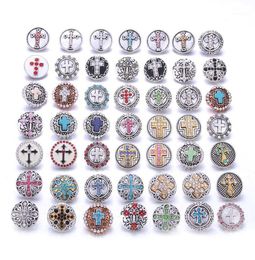 Charm Bracelets 10pcs Wholesale Faith 18mm Snap Jewellery Mixed Metal Rhinestone Button Fit Bracelet Bangles Necklaces12930056