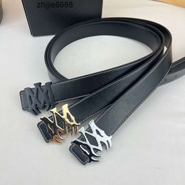 2J01 Fashion Belt For Men Women Designer Belts Luxury AM Letter Buckle Genuine AmiRis amIrs Leather Belt Mens Classic Formal Dress Jeans AM2 Waistband Width 4.0Cm