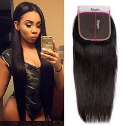 5x5 Straight Body Wave Human Virgin Hair Transparent Lace Closures Pre Plucked Natural Hairline8021710