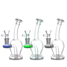 Hookahs Classical Glass Bong 6.2inch Tall 14mm Female Joint Hand Smoking Water Pipe Diffusion Perc Percolator Recycler Bubbler Ash BJ