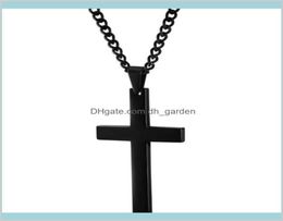 Christian Jesus Single Titanium Necklace Stainless Gold Silver Black Prayer Choker Crucifix Pendants Men Jewellery Nmv5K Pendant N Ds4X16938632