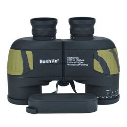 Telescope Binoculars Boshile 10x50 Binoculars Night Vision Telescope With Rangefinder Long Range IPX7 Waterproof FMC Lens Bak4 Prism For HuntingL231226
