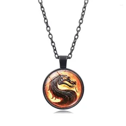 Pendant Necklaces Mortal Kombat Necklace Fighting Game Dragon Jane Empire Vintage Jewelry Collier For Fans Gift