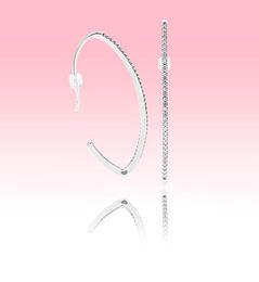 Simple CZ diamond Ear hook Earrings Women party Jewellery with Original box for 925 Sterling Silver Earring sets6121004
