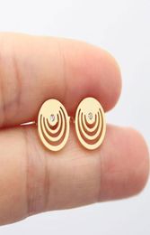 New Whole 10 Pair Custom Stainless Steel Earring Geometric Round Earrings Circles Girls Kids Ear Studs Birthday Gift Jewellery T5819504