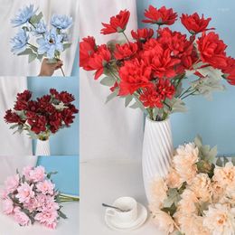 Decorative Flowers 1Pcs Artificial Peony 62Cm Colourful Simulation Silk Plastic Branches Fake Plants Wedding Home Vase Decorations