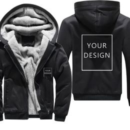 Your OWN Design windbreak coat men Brand /Picture Custom DIY print warm hoodie thick causal winter Jacket hoody men clothes 231226