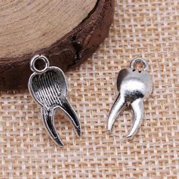 500Pcs lot Antique Silver Alloy Zombie Tooth Charm Pendant For Jewelry Making Earrings Necklace And Bracelet 8x20mm A-197308Y