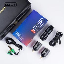 Machine Mast Tattoo Tour Pro Wireless Pen Tattoo Hine Permanent Kit Two Rechargeable Batteries Adapter Pro Needles Cartridge Set