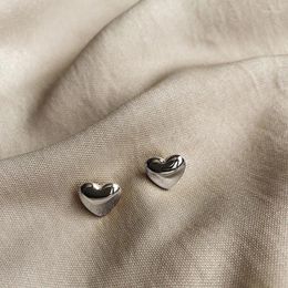 Stud Earrings Mini Heart For Women Silver Colour Jewellery Trendy Simple Metal Love Small Cute Accessories
