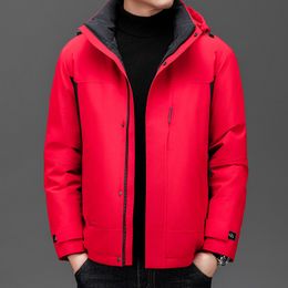 New goose down down jacket for young high-end hooded men's jacket casual thick warm jacket
