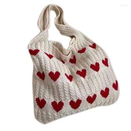 Evening Bags 2024 2023 Tote Bag Versatile Crochet Heart Handbag Large Capacity Fashion Shoulder For Girl Women Trendy Lady Purse