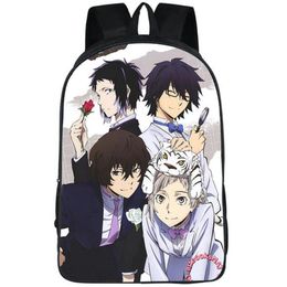 Stray Dogs backpack Bungo daypack Reason Living school bag Anime packsack Print rucksack Picture schoolbag Photo day pack