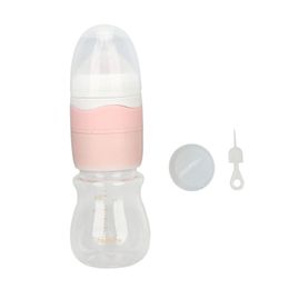 Quick Flush Baby Bottle Detachable Portable Press Rotate Feeding Pink 231225