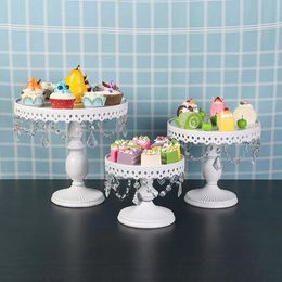 Supplies 3Set wedding Cake Stand white Round Antique Cupcake plate Stands Metal iron pastry Dessert tray Display for party cake holder