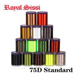 Royal Sissi 8spools set 75D high tensile fly tying thread with standard bobbin 320ydsspool hybrid filaments 80 waxed 231225