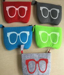 Colourful Exquisite Wool Felt Cloth Eyeglass Case Women Sunglasses Boxes Children Zipper Bag 20PCsLot 8245931