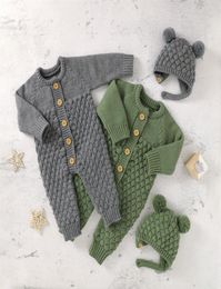 Baby Rompers Caps Clothes Sets Newborn Girl Boy Knitted Jumpsuits Outfits Autumn Winter Long Sleeve Toddler Infant Overalls 2pcs 21414989