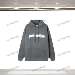 xinxinbuy 2024 Men designer Hoodie Sweatshirt Letter Graffiti Print long sleeve women blue Black white Grey S-2XL