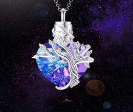 Pendant Necklaces Tree Of Life Cremation Urn Necklace For Ashes Memorial Jewelry PetHuman4736020