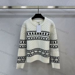 Designer Women Sweater Cardigan Knitwear Casual Knitted Tops Embroidered Print Loose Knit Coat