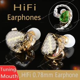 Earphones New TD08 HIFI Tuning mouth Earphones 0.78 2pin resin custom fever IEM earphones For qdc huawei Dynamic with Earbuds DJ Stage Porta