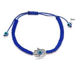 ship 20pcs Lucky Kabbalah blue String Thread Hamsa Bracelets Blue Turkish Evil Eye Charm Women Handmade Friendship Jewelry8857561